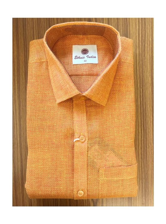 Kaitharikada- JUTE & COTTON MIX  ORANGE . ETHINC INDIA  FULL Sleeve-17.