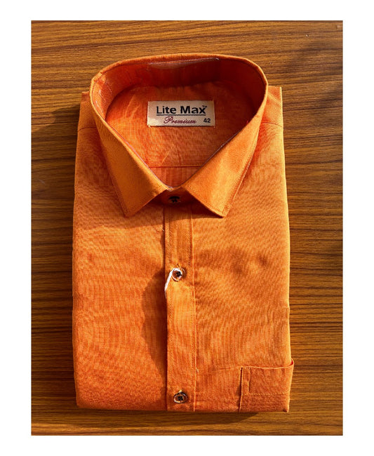 NEW !! Kaitharikada- 100% COTTON Orange   LITE MAX Premium shirts FULL  Sleeve