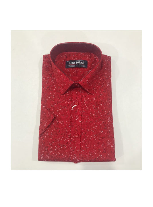 Kaitharikada- 100% COTTON  RED  .  LITEMAX PREMIUM  SHIRT HALF  Sleeve-2.