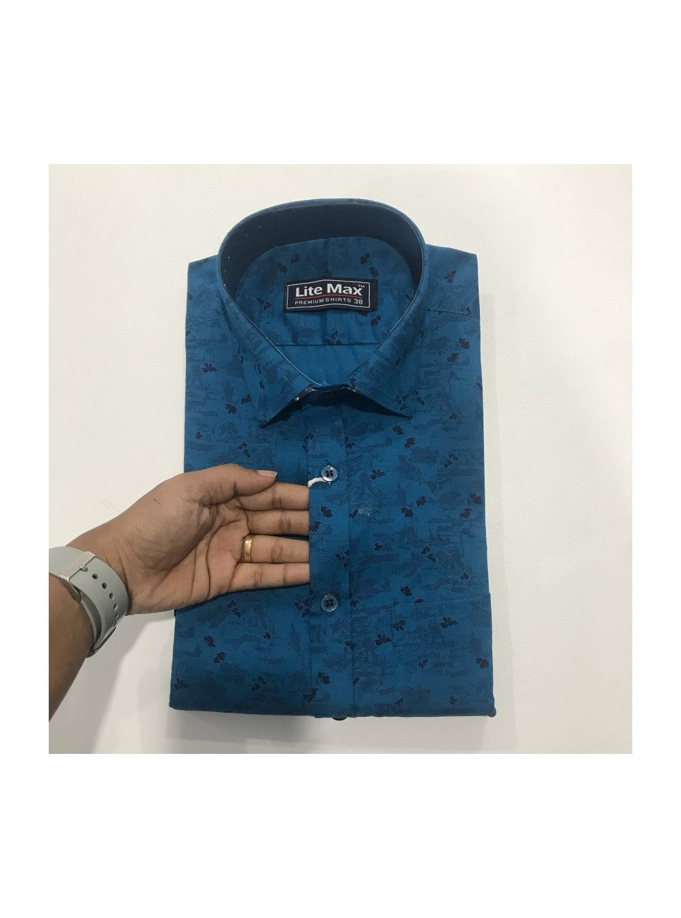 Kaitharikada- 100% COTTON BLUE . LITEMAX PREMIUM  SHIRT HALF  Sleeve-3.