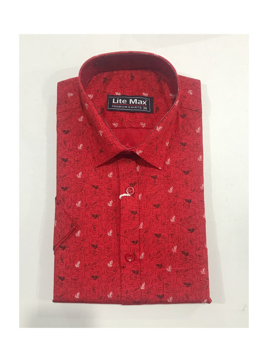 Kaitharikada- 100% COTTON  RED . LITEMAX PREMIUM  SHIRT HALF  Sleeve-5.