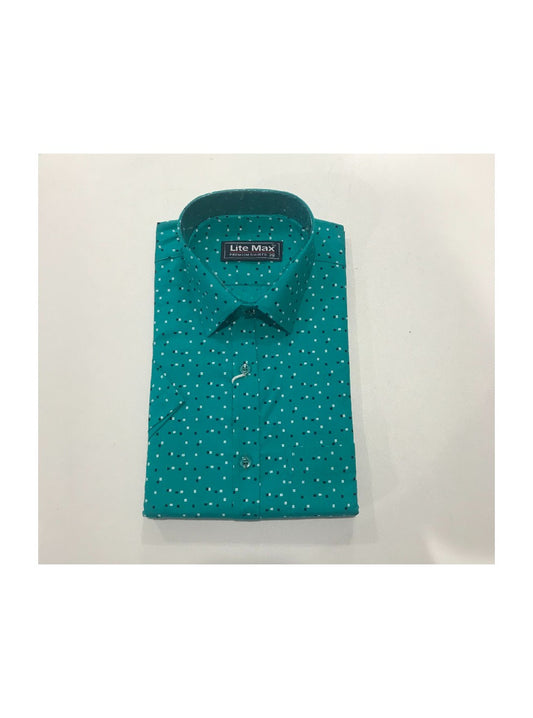 Kaitharikada- 100% COTTON  PEACOCK GREEN  . LITEMAX PREMIUM  SHIRT HALF  Sleeve-9.