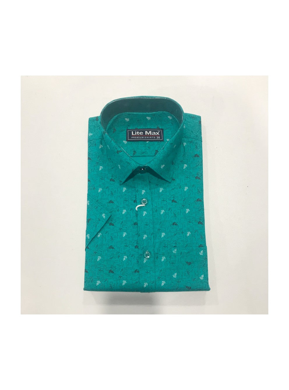 Kaitharikada- 100% COTTON  GREEN . LITEMAX PREMIUM  SHIRT HALF  Sleeve-11.