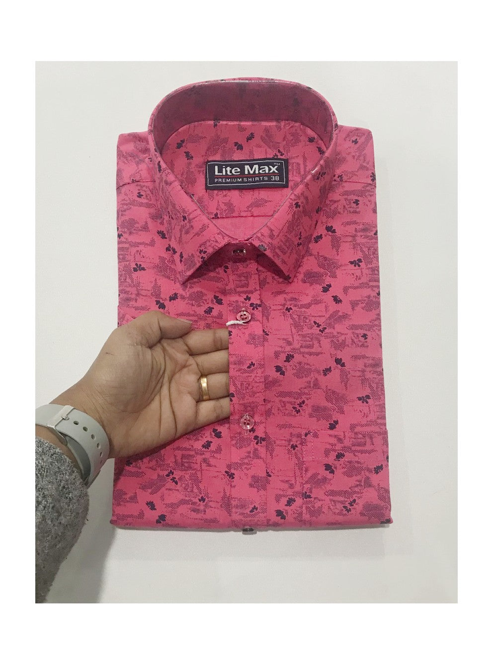 Kaitharikada- 100% COTTON MAGENTA. LITEMAX PREMIUM  SHIRT HALF  Sleeve-16.