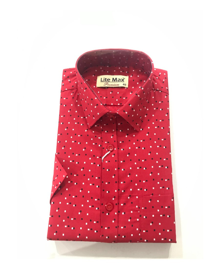 Kaitharikada- 100% COTTON RED . LITEMAX PREMIUM  SHIRT HALF  Sleeve-21.