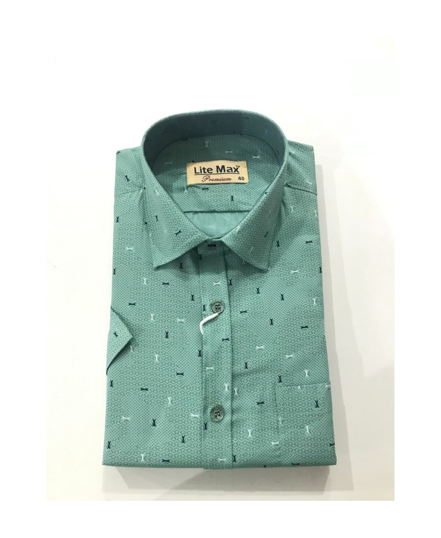 Kaitharikada- 100% COTTON GREEN. LITEMAX PREMIUM  SHIRT HALF  Sleeve-22.