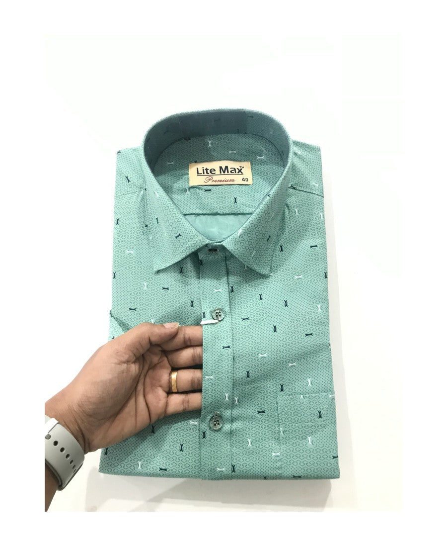 Kaitharikada- 100% COTTON GREEN. LITEMAX PREMIUM  SHIRT HALF  Sleeve-22.