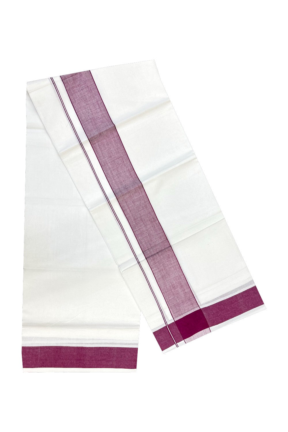 15% Discount! KaithariKada HANDLOOM Kuthampully 100% Cotton PURE WHITE Double Mundu/Dhoti-100x100  3inch Vine Violet Kara-42